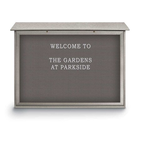 United Visual Products Outdoor Enclosed Combo Board, 48"x36", Blk Frame/Burgundy & Medium Grey UVCB4836ODB-BURGUN-MEDGRY
